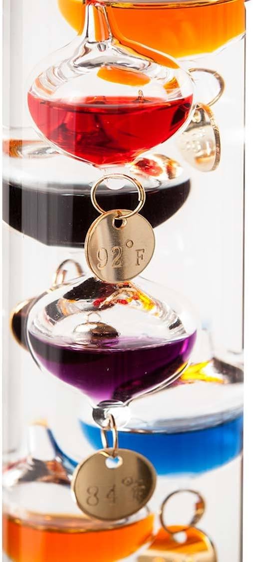 Galileo Glass Thermometer | 20-Inches Tall | Law of Physics | Indoor Room Temperature for Home House Office Desk Counter Tabletop | Holiday Gift Present