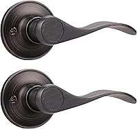 Vista 18 de Probrico 2 Pack Dummy Door Lever - Wave Handle Right Hand, Non-Turning Pull Black, Easy Installation Pull Only Lever Set for Laundry Room, Hallway