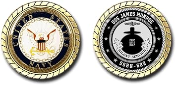 USS James Monroe SSBN-622 US Navy Submarine Challenge Coin - Officially Licensed