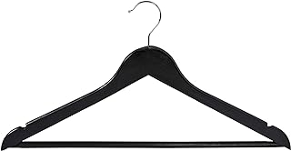 Honey Can Do 24-Pack Non-Slip Swivel Hook Wood Hangers, Black HNG-09406 Black
