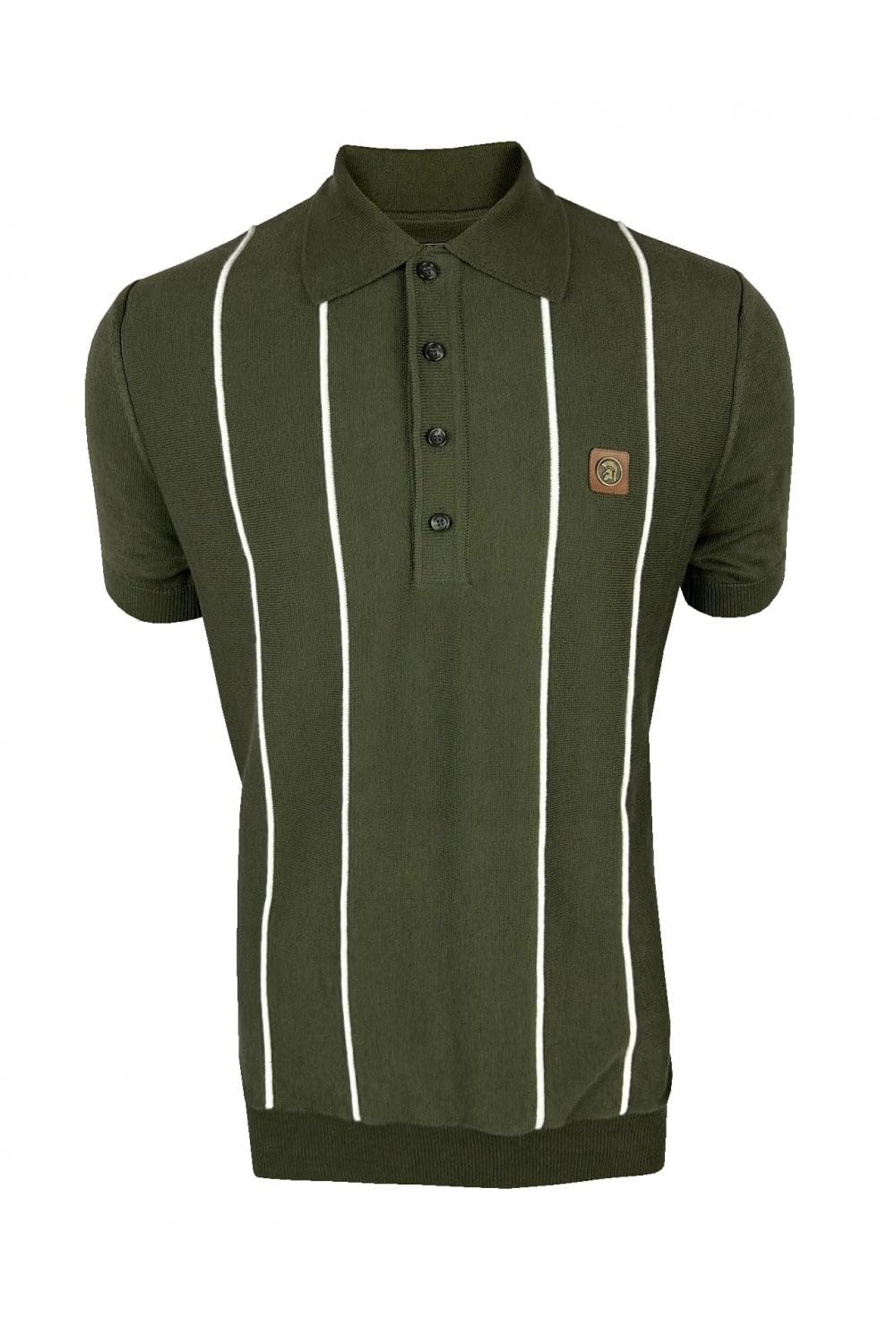Trojan Men's Army Raised Stripe Fine Gauge Polo Shirt Tr/8965