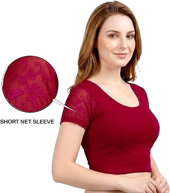 Chandrakala Readymade Blouses for Women sarees,Stretchable (B102-P)