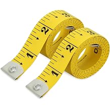 Soft Measuring Tape 2 Pack 60 Inch / 150 cm Dual-Sided Body Tape Measure for Sewing, Tailoring, Weight Loss & Body Measurement Flexible Inch & cm Yellow