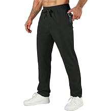 Mens Gym Trousers Pocket Stretch Tracksuit Bottoms