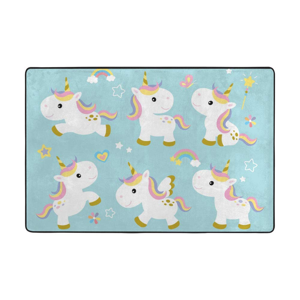 Tapis de chambre d'enfant licorne pour créer un espace de jeu doux en velours