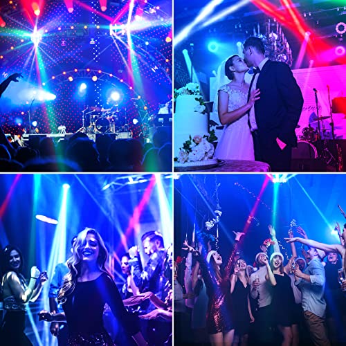 Spider Moving Head DJ Lights, Disco Party Stage Lights Indoor, Lunsy 8x10W RGBW Sound Activated DMX-512 Control Strobe Beam Lighting for Christmas Party Pub Festival Wedding Event Show, 2 Packs