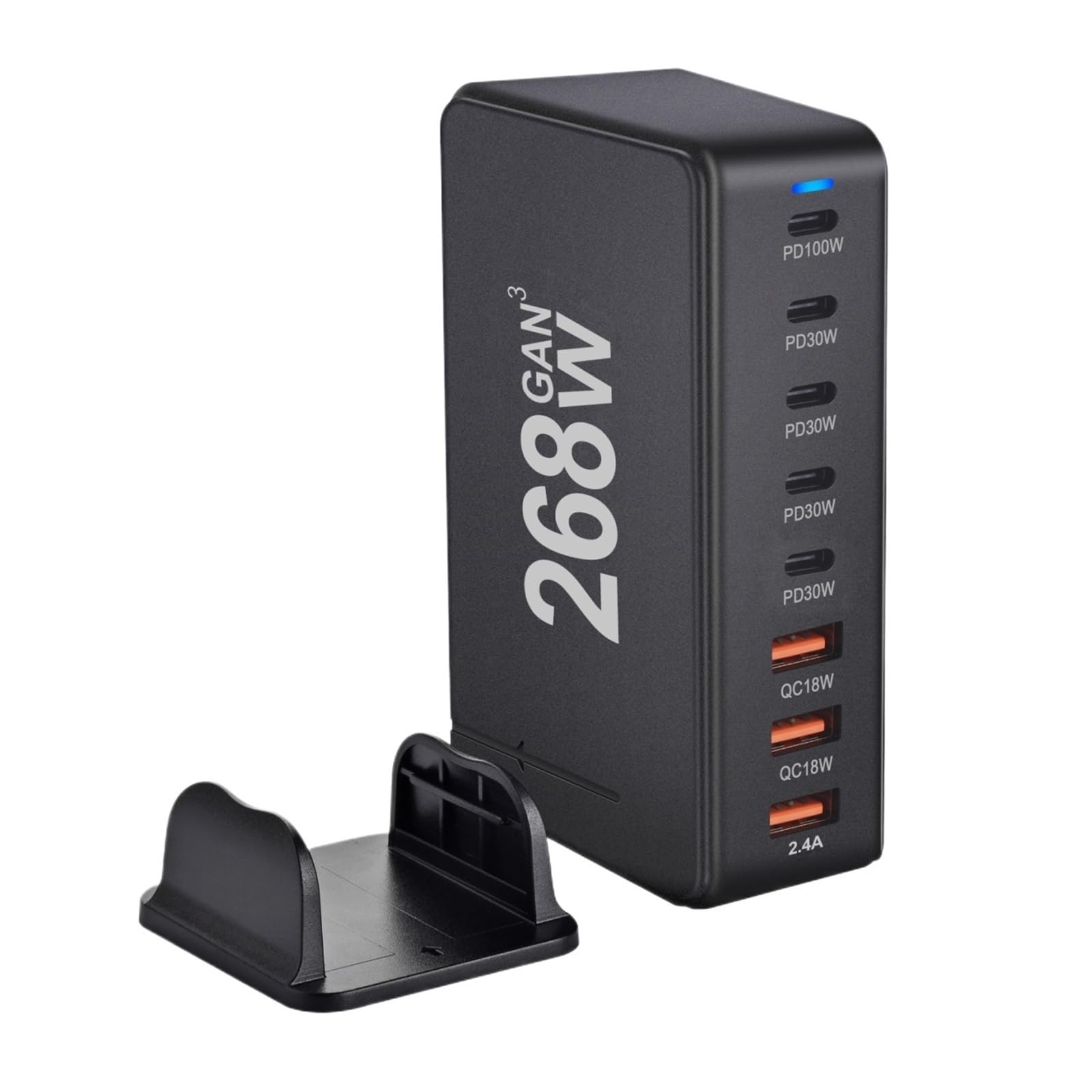 Caricatore GaN PD USB C Stazione Di Ricarica Desktop Mutli Rapido Adattatore Alimentazione For Laptop Tecnologia Ricarica Rapida Sicura(268W GaN Charger)