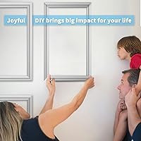 Vista 9 de Art3d Juego de 6 piezas de molduras de pared precortadas, paneles de wainscoting listos para armar para decoración de paredes interiores, sala