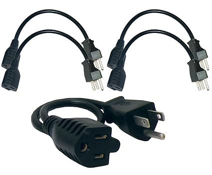 Conntek 05200-5 Outlet Extension Cord, 14 Inches (5-Pack)