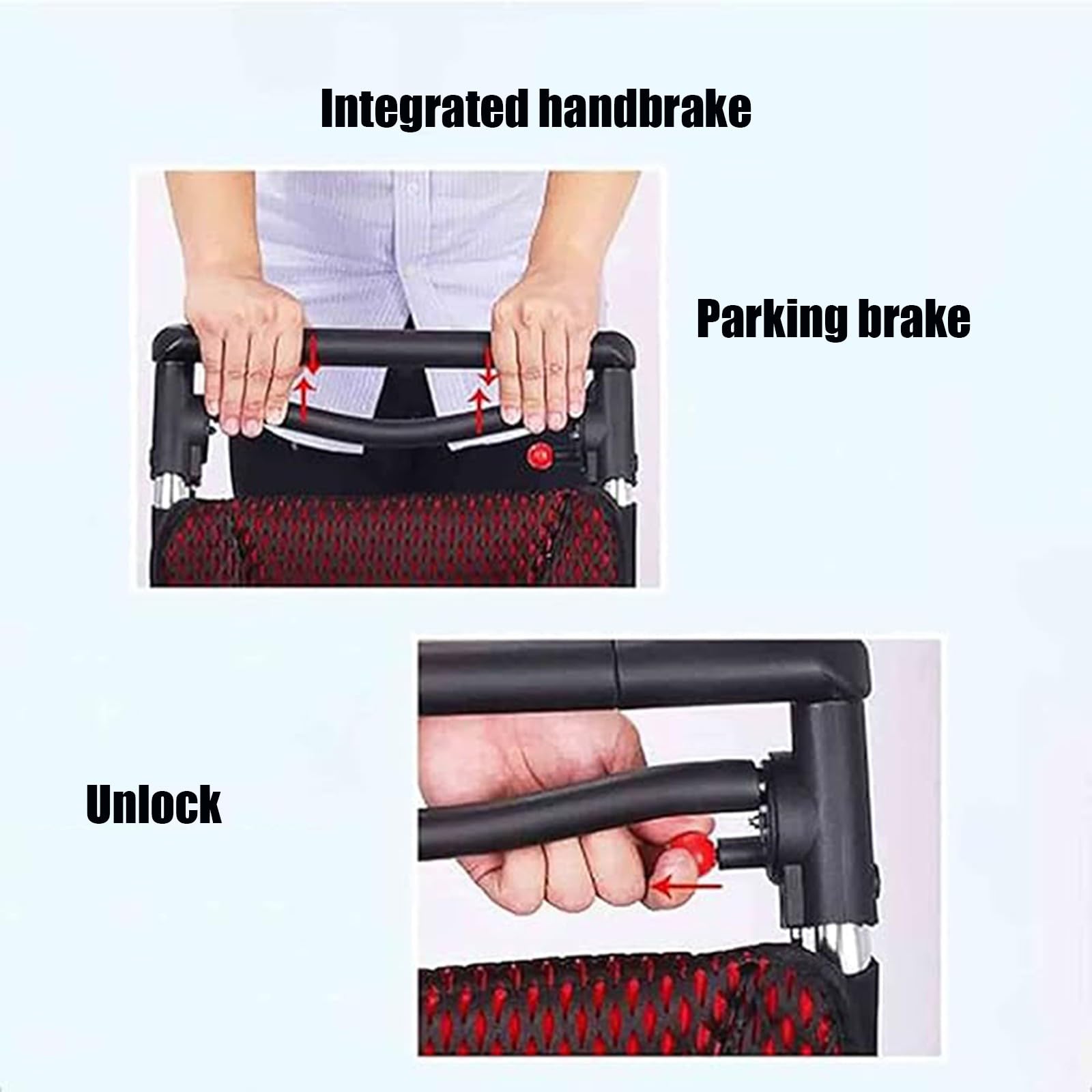 Silla de Ruedas Ligera de Aluminio, Transporte Plegable, Silla de Ruedas portátil, Scooter de Movilidad para Personas Mayores A