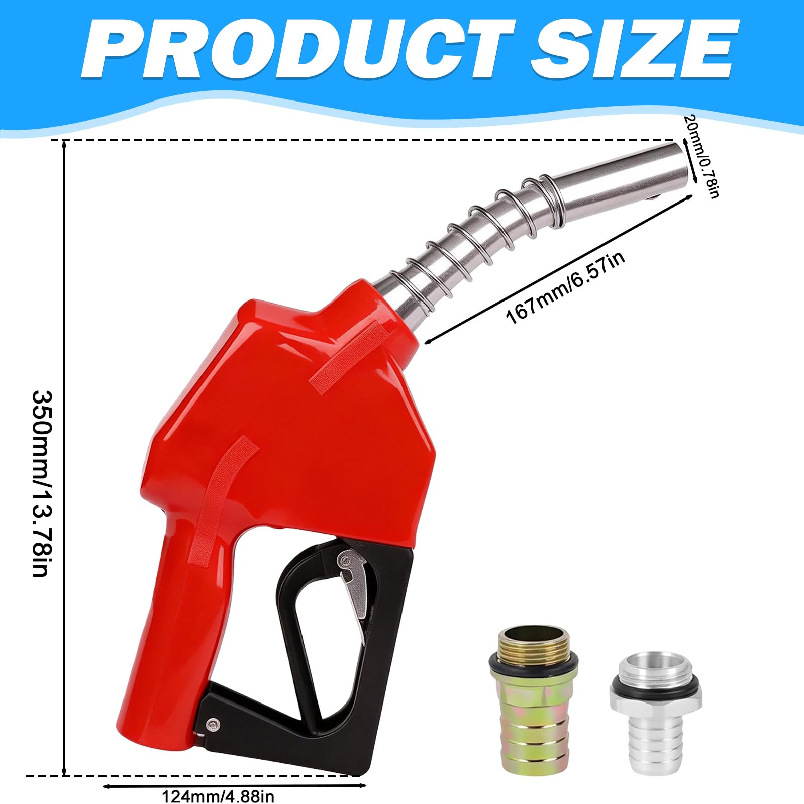 Pistolet rozrządu z systemem automatycznego wyłączania: automatyczna dysza Diesla, przyłącze 1", interfejs 25 mm, pistolet paliwowy do pompowania oleju napędowego i oleju opałowego