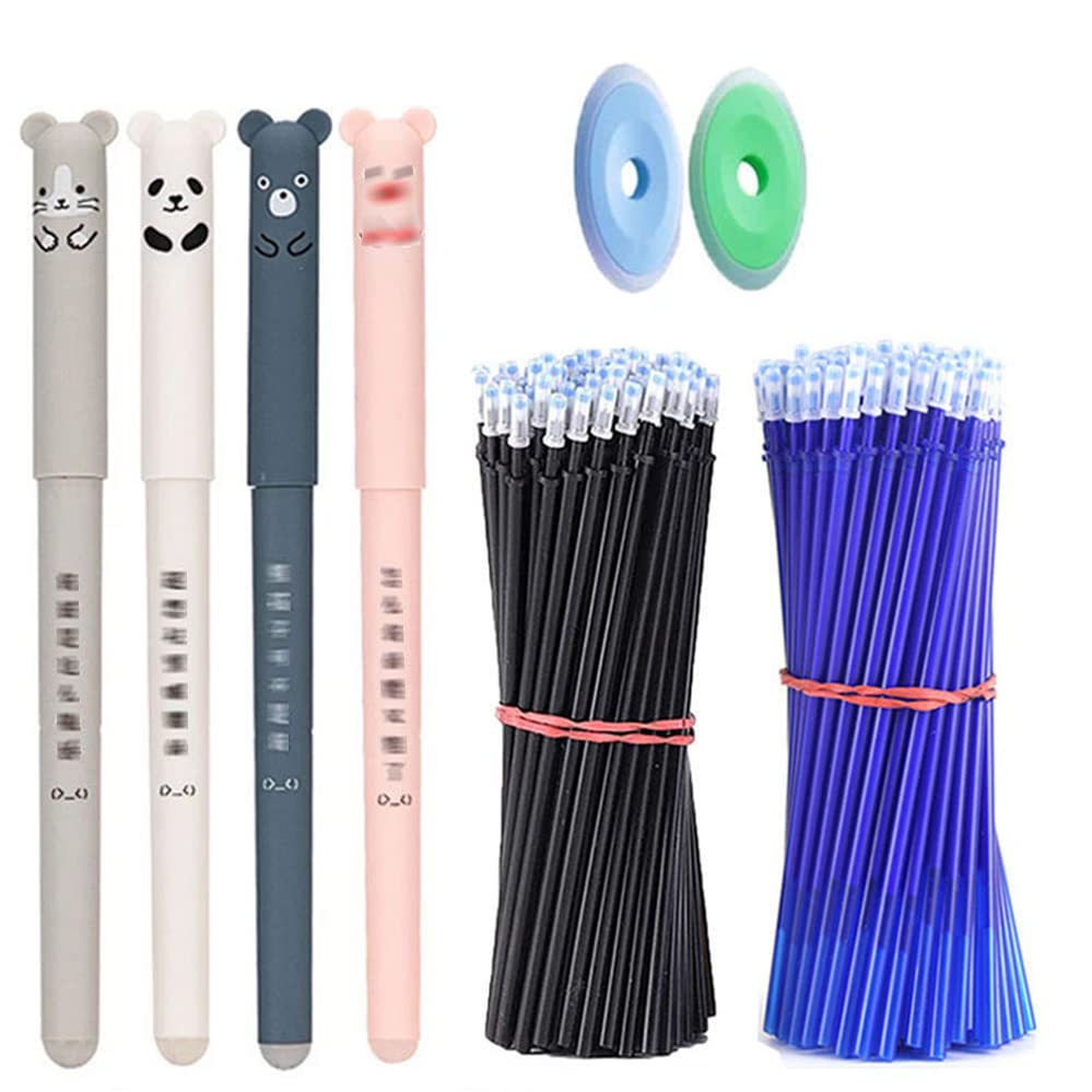 Miss Tiara4 Cute Animal Print Erasable Neutral Pen Set With 40 Refill And Two Erasers