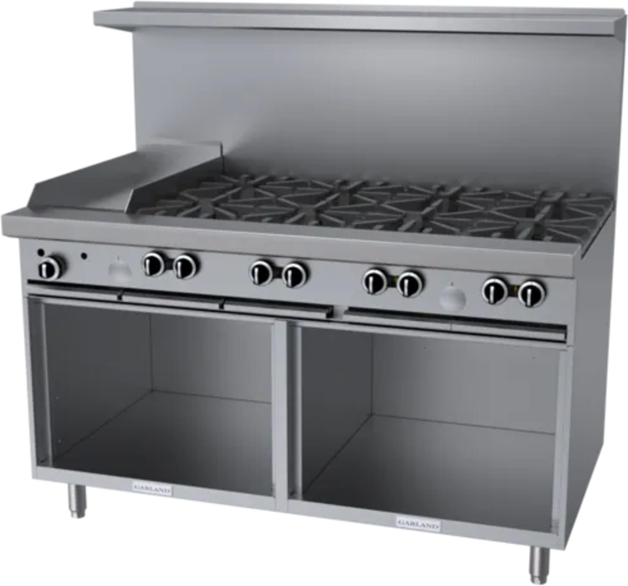 G Starfire Pro Series Gas Restaurant Range 60"W with (8) by Garland – 3.9 cubic_feet, Iron, Stainless-Steel, Model G60-8G12SS