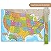 Waypoint Geographic Blue Ocean Series USA Wall Map, Laminated Wall Map Poster, Educational Wall Art For Home, Classroom, or Office, Unique Gifts, 24” H x 36” W