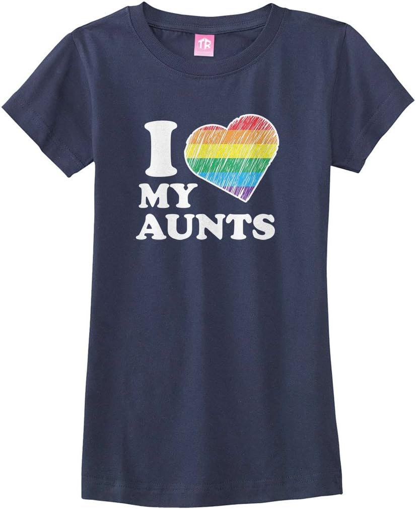 Threadrock Big Girls' I Love My Aunts Fitted T-Shirt