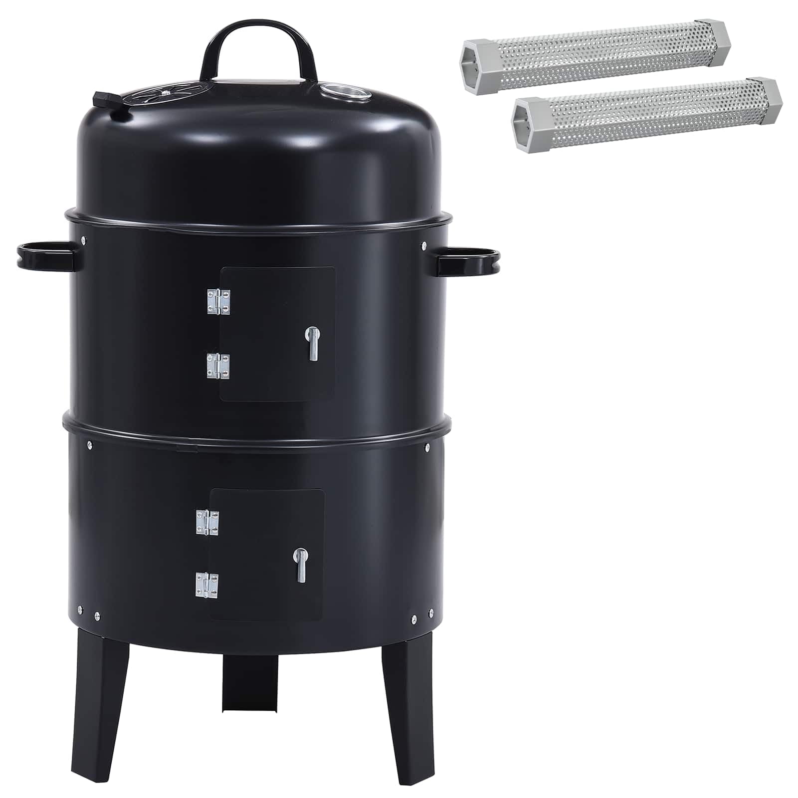 Parrilla Portátil Leña Ø 40 x 80 cm Acero Negro