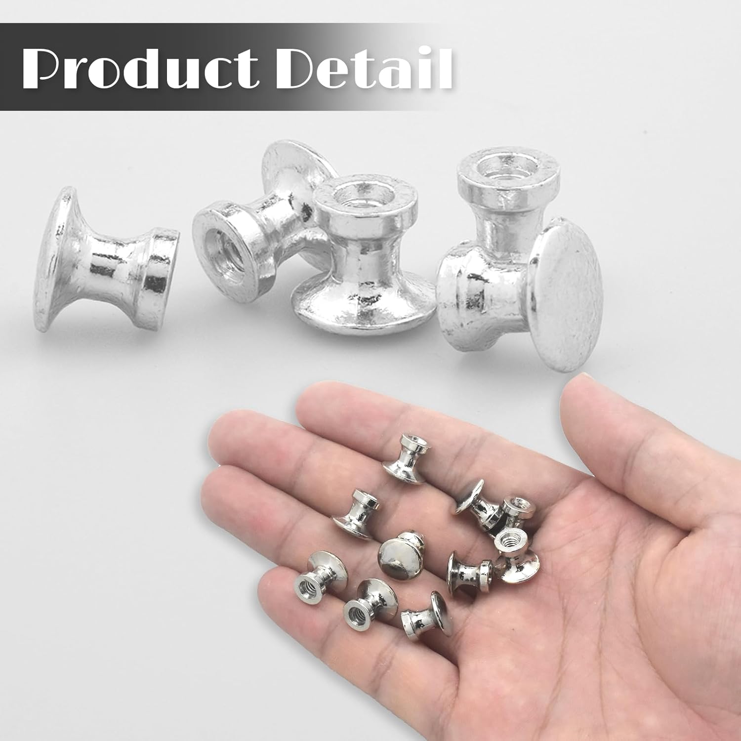 25PCS Mini Cabinet Knobs, 1/2 Inch Brushed Nickel Dresser Knobs, Small Drawer Pulls with Screws, Drawer Pulls and Handles for Jewelry Box Gift Case