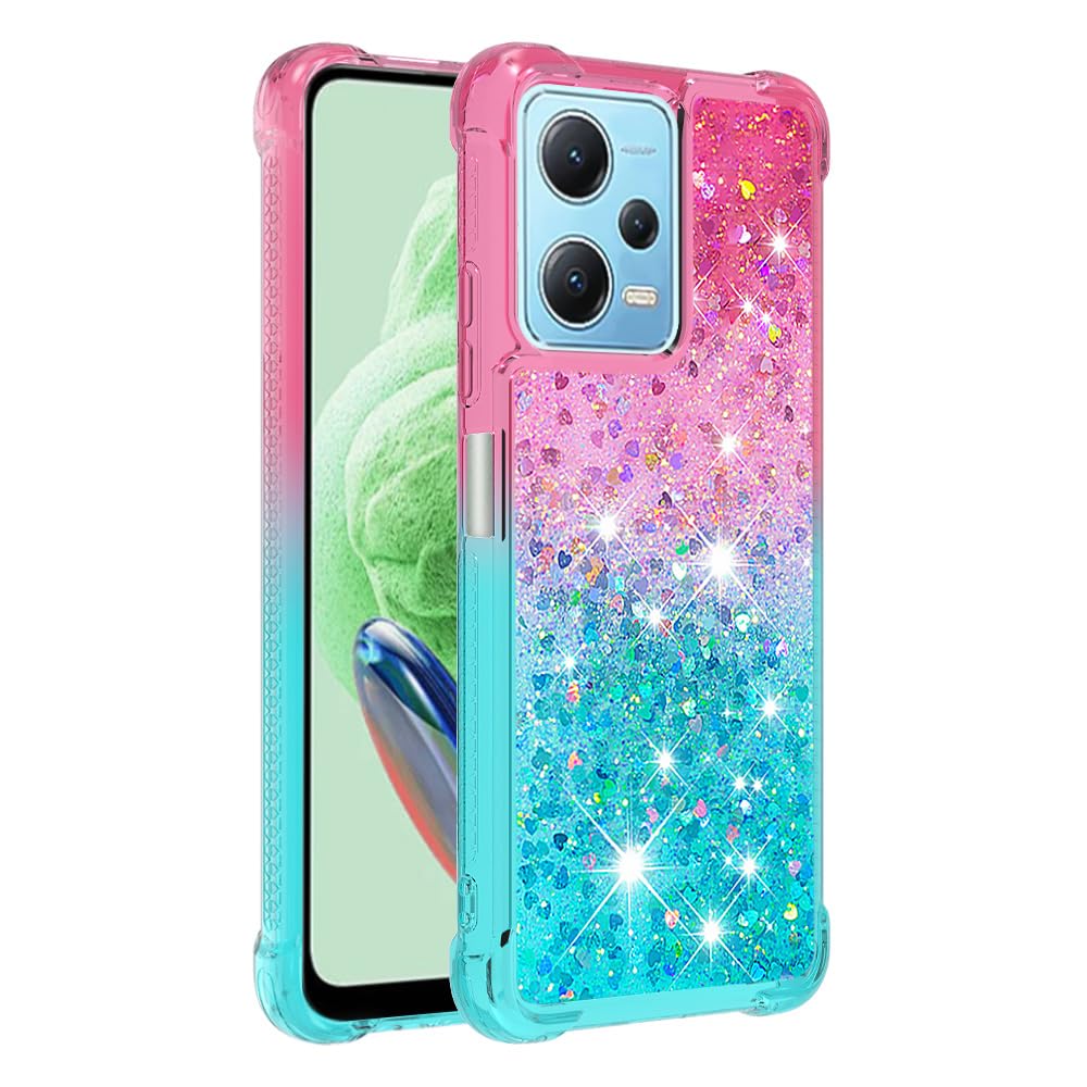 Monwutong Phone Case For Xiaomi Redmi Note 11 Pro 5G/4G, Shiny Bling Quicksand Effect TPU Bumper Case With Four Corners Protection Cover For Redmi Note 11 Pro 5G/4G, Blue Purple