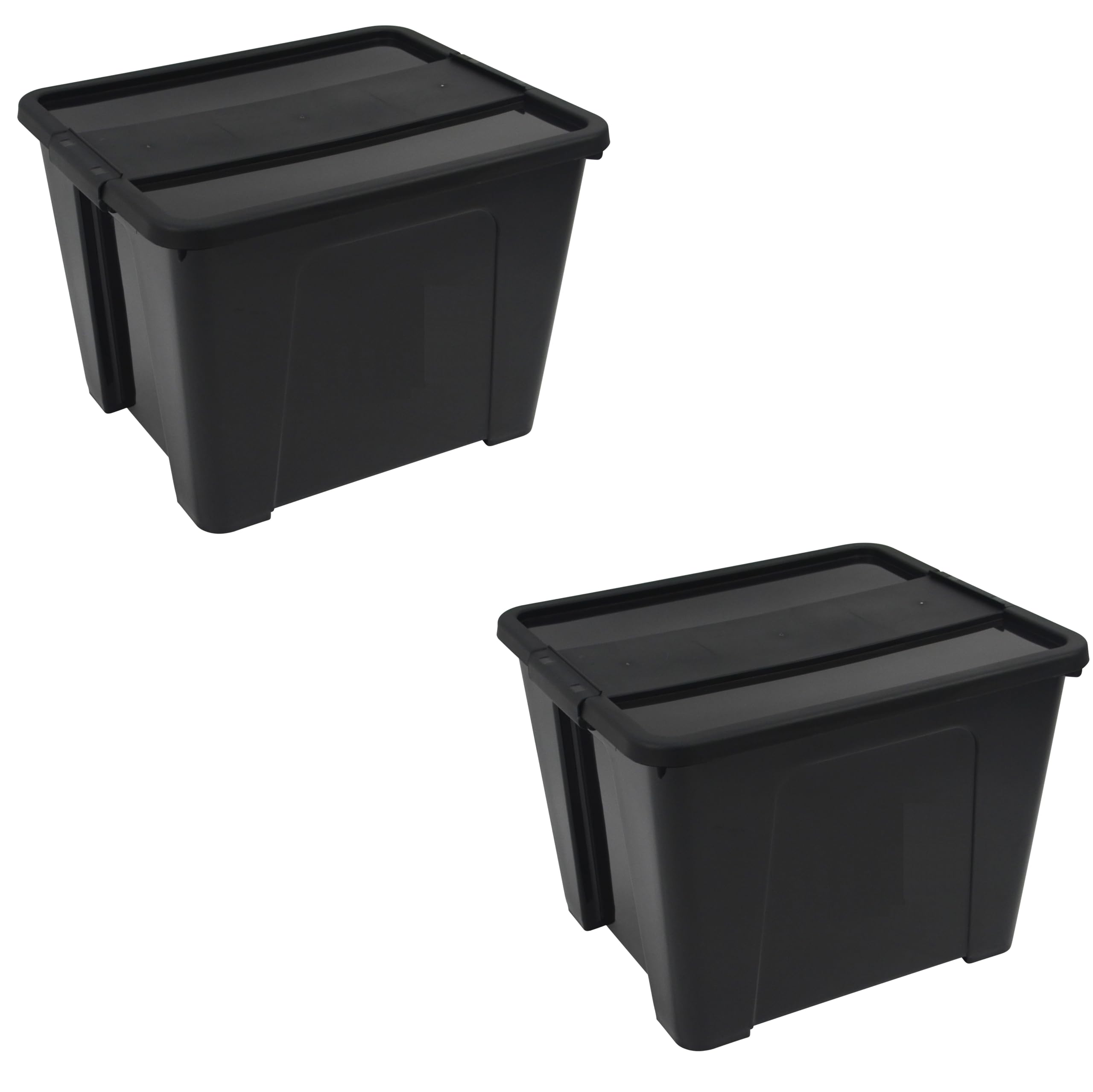 COSHANO Pongotodo Storage Box with Lid Plastic Tools, Toys, Clothes (Recycled PP) (20 Litres Black)