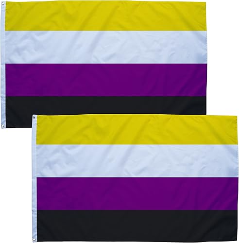 Miniatura 1 de Xunny 3x5fts LGBTQIA No Binario NB Género Rainbow Banner