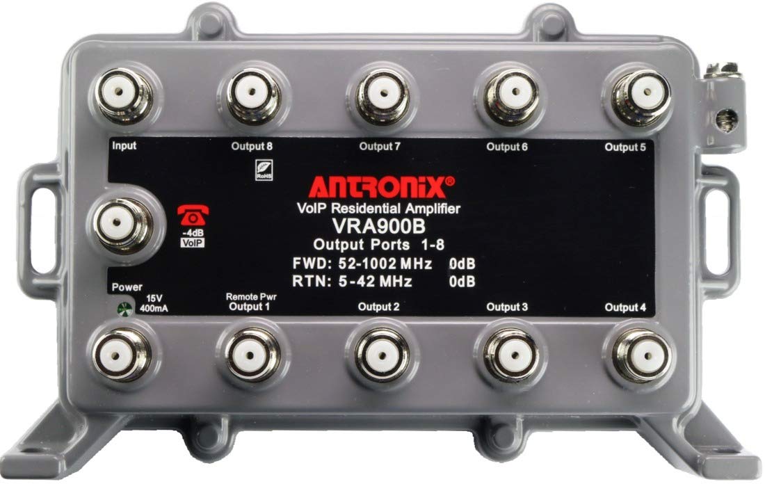 Amplificador TV Cabo Antronix VRA900B - 9 Portas Bidirecional - Sem Perda Sinal