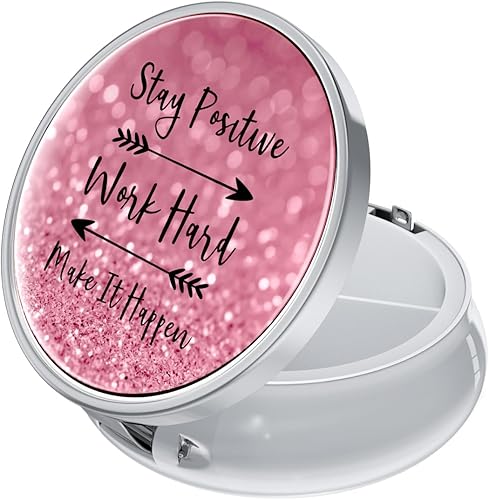 Rouidr Pastillero, 3 compartimentos, caja de píldoras medicinales, pequeña caja de metal para viaje para bolso y bolsillo, plata, trabajo duro