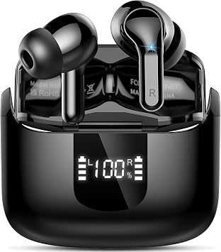 Bluetooth 5.4 Kopfhörer, 44Std 3D-Stereo Kopfhörer Kabellos Bluetooth, Tiefer Bass Wireless Earbuds, 4 ENC Noise Cancelling Mic, USB-C in Ear Ohrhörer, IP-X7 Wasserdicht Headphones Sport Gym Running