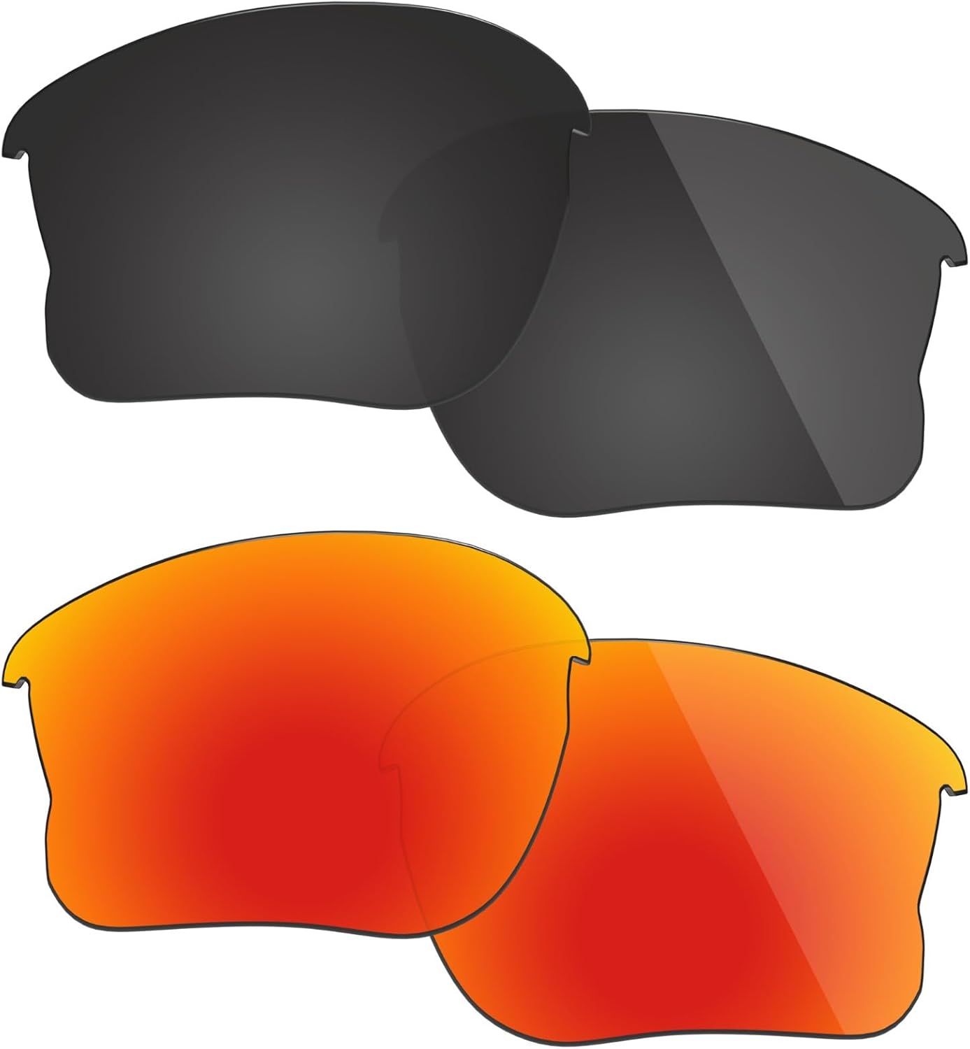 Fiskr Polarized Lenses Replacement Compatible with Oakley Half Jacket 2.0 XL OO9154 Sunglasses, Impact Resistant & Perfect Fit - Classic Black & Fire Red