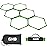 GHB Hex Agility Rings Speed Rings with Carrying Bag 6 Set Portable Hexagon Rings, Agility Ladder for Agility Footwork Training (Green)