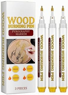 Wood Burning Marker Pen Kit - Pyrography Art Tool for Wood Crafting, PET Tips, DIY Woodburning Marker Kit for Beginners, Home Studio School Art Projects