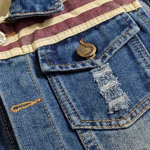 Mens Denim Vests Sleeveless USA Stars Stripes Patriotic Button Down Jean Vest Jackets4