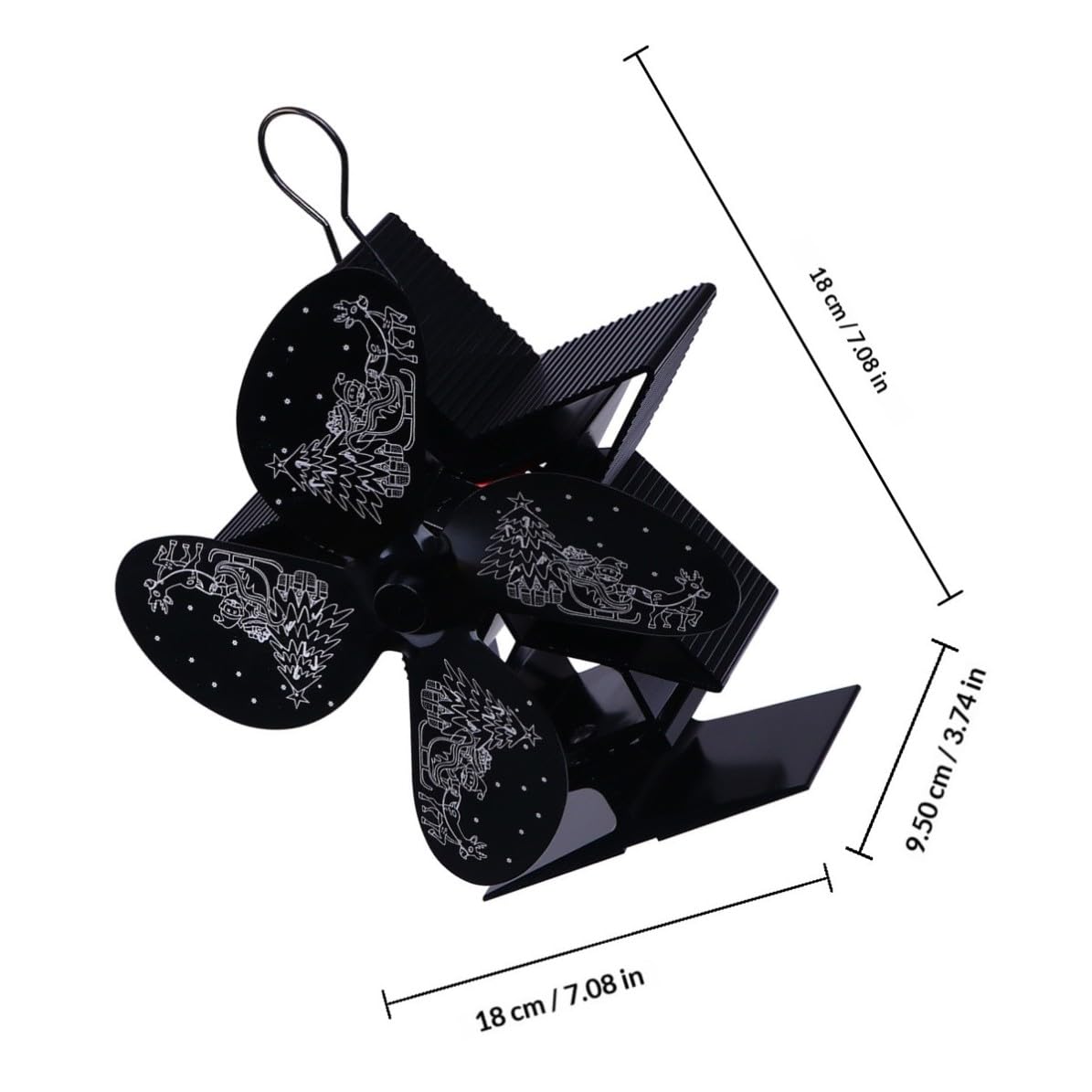 Homoyoyo Ventilador de Chimenea Navideño Alimentado por Calor, Negro
