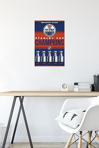 Miniatura 5 de Trends International NHL Edmonton Oilers - Póster de pared de Champions 23, 14.72 x 22.37 pulgadas, paquete de póster y montaje prémium