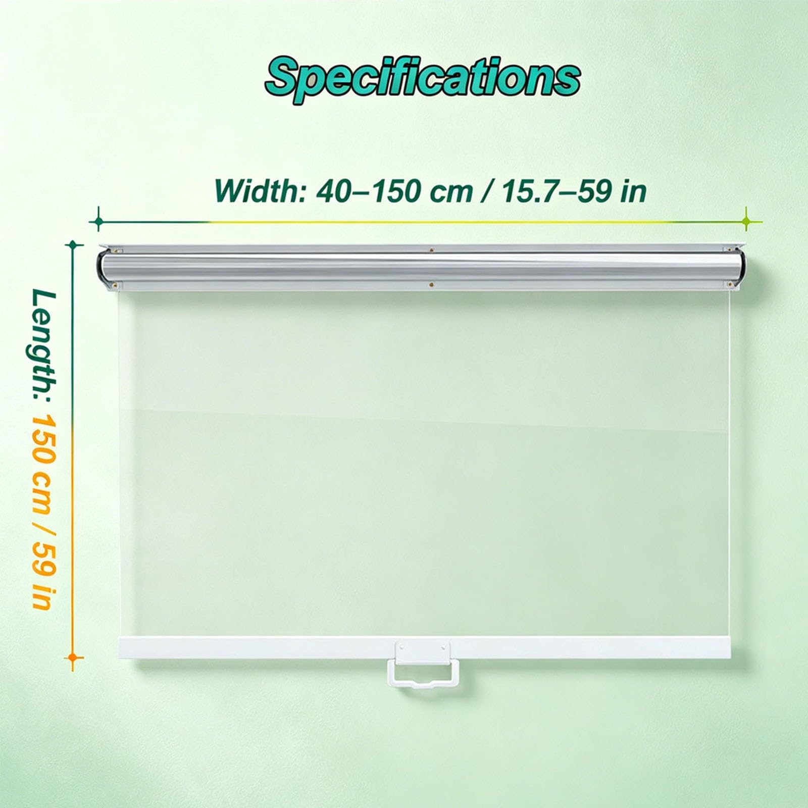 Tenda a Rullo Trasparente per Frigo Commerciale e Vetrina Refrigerata | Copertura Notturna in Plastica Trasparente con Maniglia, Ideale e Compatibilità Universale(W150xh120cm/59x47.2'')