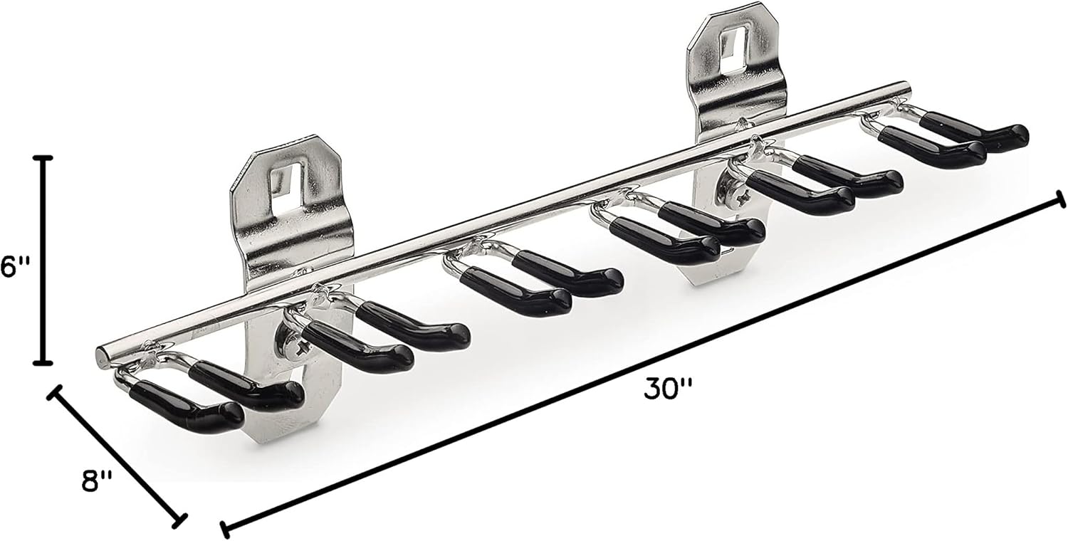 Triton Products (V66660 S.S. LocHook 8-1/8 in. W with 3/4 in. I.D. Vinyl Dipped Stainless Steel Multi-Prong Tool Holder for Stainless Steel Locboard