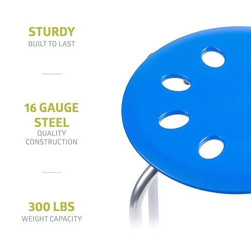 Miniatura 5 de Pearington Taburetes de plástico para niños, sillas multiusos, asientos flexibles, taburetes apilables, patas de acero inoxidable, juego de 5,