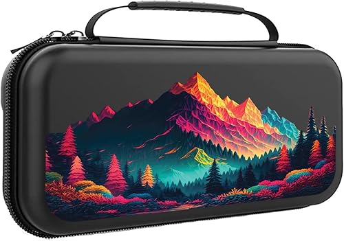 Funda de transporte para Switch compatible con Nintendo Switch Lite, con 20 cartuchos de juegos, carcasa rígida protectora de naturaleza, bolsa de