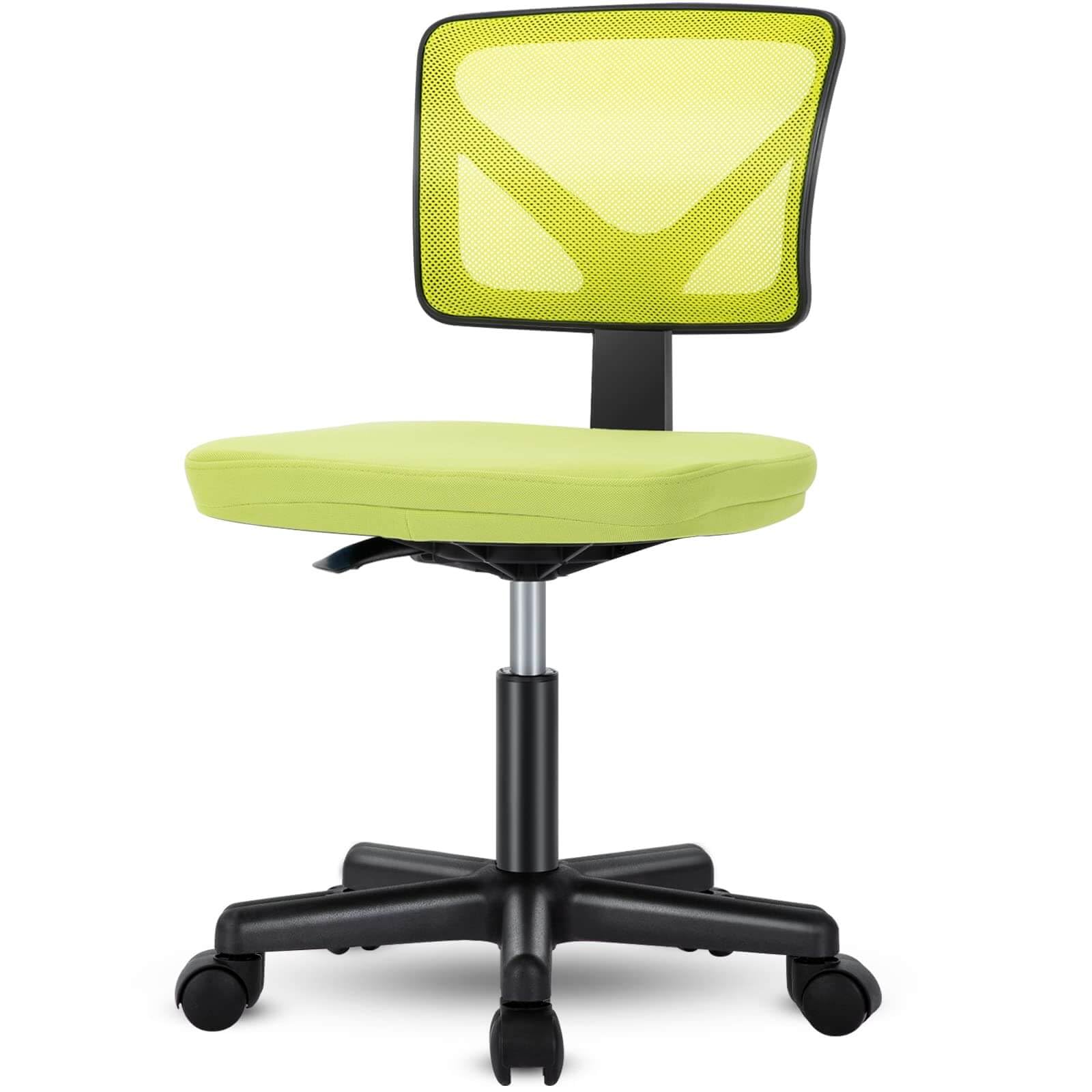 Armless Desk Chairs Ergonomic Low Back Computer Chair Adjustable Rolling Mesh Task Work Swivel Chairs with Wheels Work
