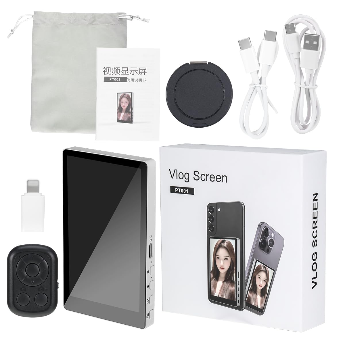 Posizione posteriore regolabile per selfie, telefono, per,bianco