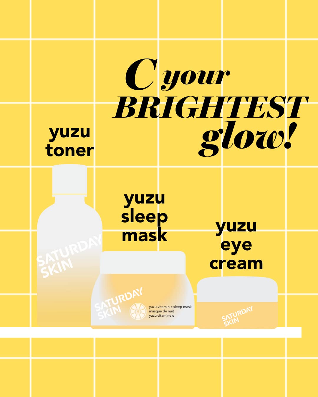 Saturday Skin Yuzu Vitamin C Bright Toner for Radiant, Hydrated Skin