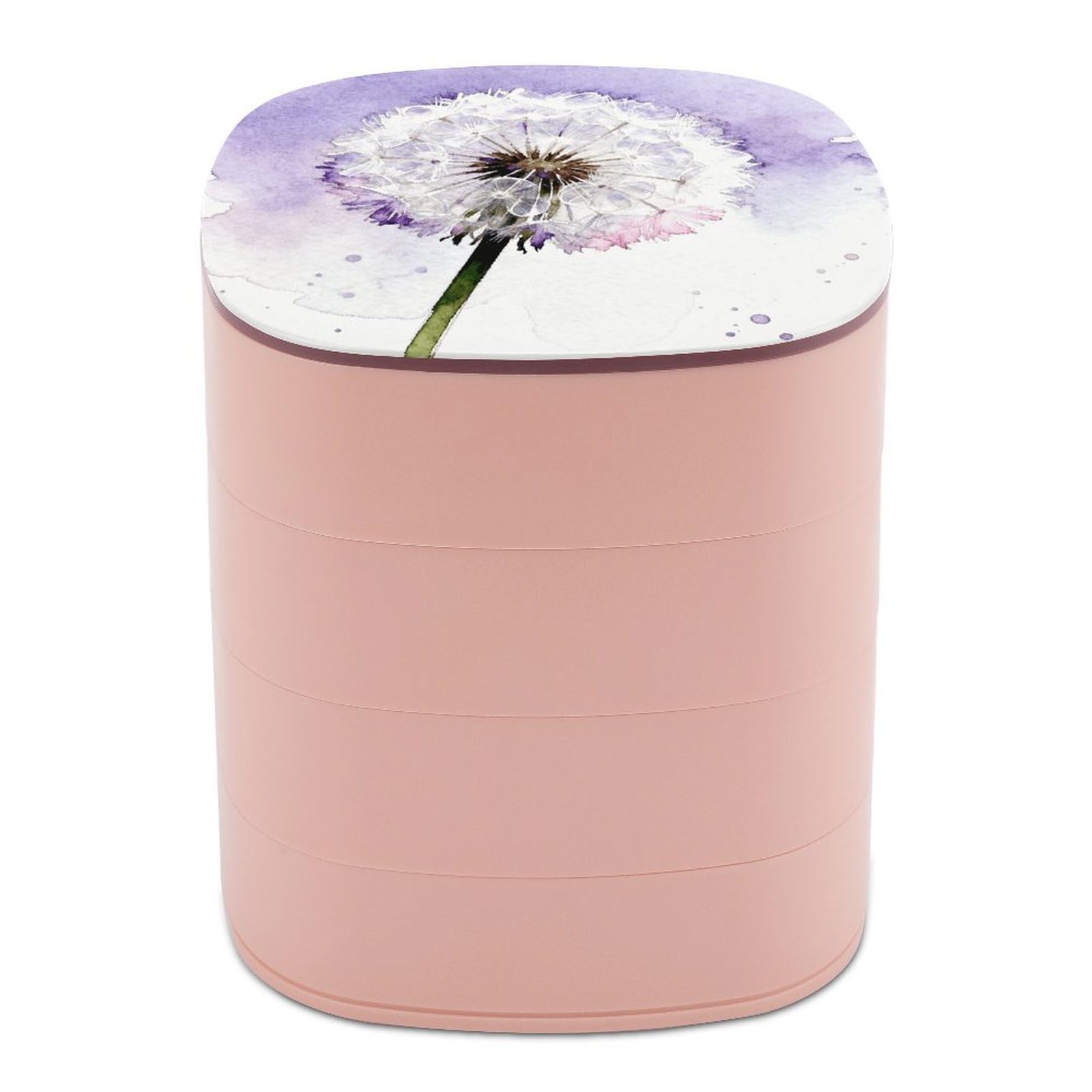 VstaDank 360° Rotating Dandelion Jewelry Box, Multi-Layer Large Capacity Jewelry Organizer for Earrings Necklaces Rings, Dustproof Desktop Storage Case for Women