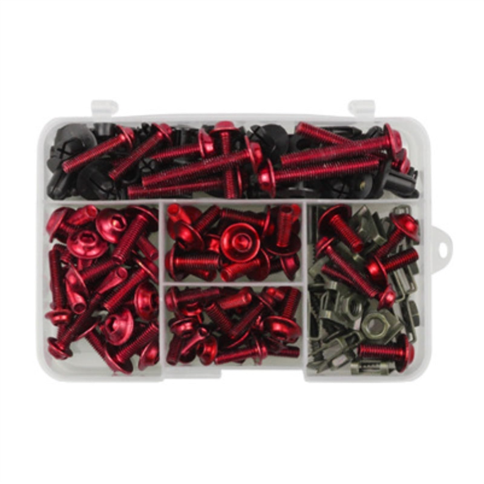 190PCS Complete Fairing Bolts Screw For Kawasaki ZX6R ZX7R ZX9R ZX10R ZX12R ZX14R For Versys 650 CNC Alloy(Rosso)