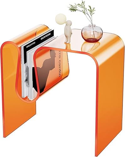 solaround Mesa auxiliar de acrílico, mesa auxiliar pequeña para sala de estar, mesita de noche para dormitorio, mesita de noche Lucite (2, negro,