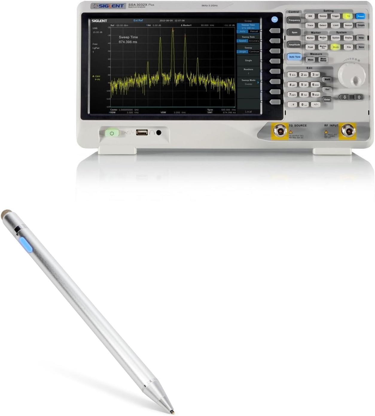 BoxWave Stylus Pen Compatible with Siglent SSA3021X Plus - AccuPoint Active Stylus, Electronic Stylus with Ultra Fine Tip - Metallic Silver