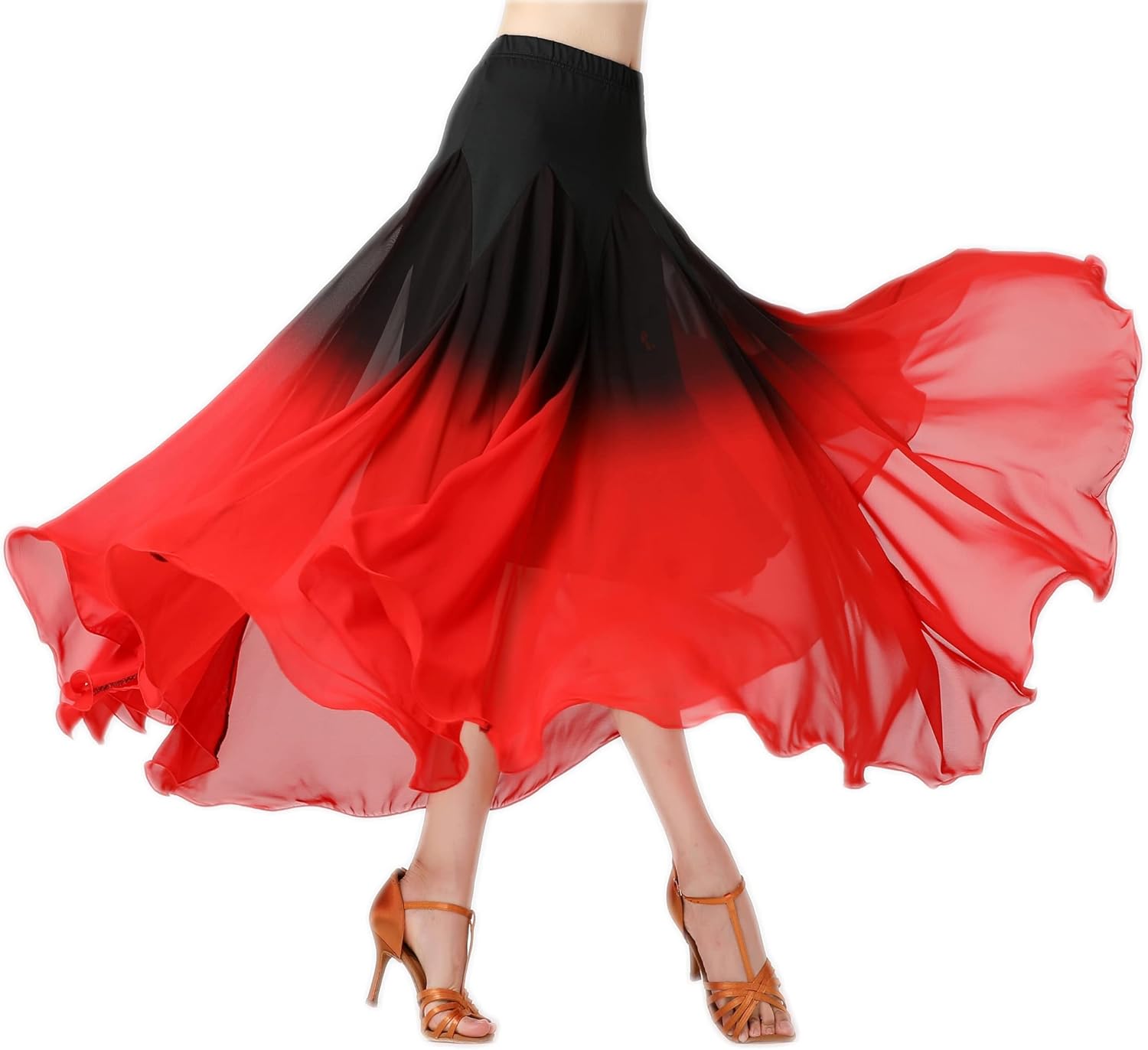 CISMARK® Elegant Ballroom Dancing Waltz Dance Party Long Swing Mesh Skirt - Image 4