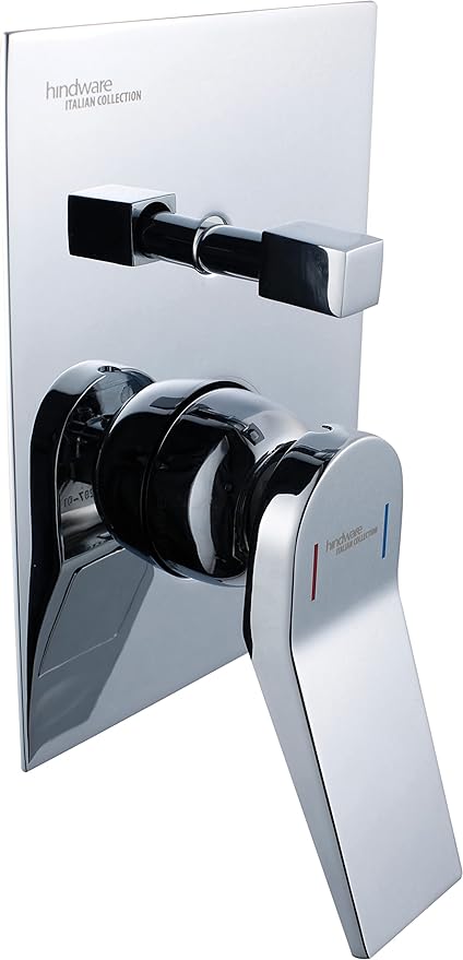 Hindware Italian Collection F410015CP Edge Exposed Part Kit for Hi-flow Single Lever Concealed Deiverter (Suitable for F8590), Brass with Chrome Finish