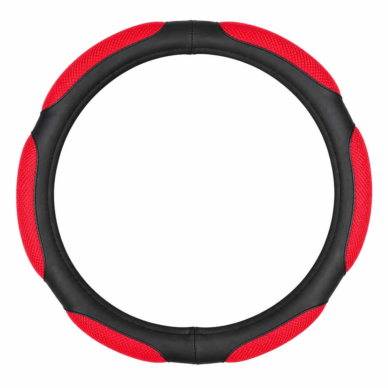 Drive Bulls Car Steering Wheel Cover for Car, Premium Leatherette Steering Cover, Anti-Slip Grip, Sweat Resistant, Comfortable Hold, Easy Install, Black-Red for Maru ti Suzki Grand Vitara-image-30
