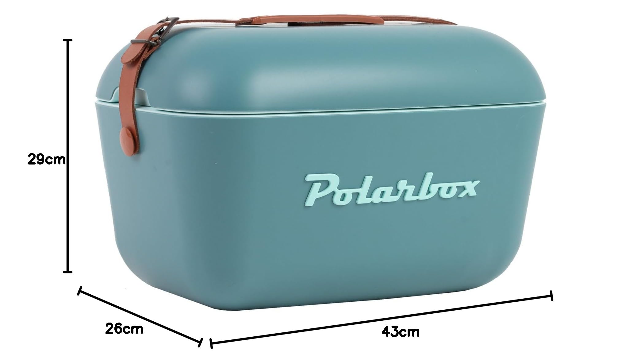 Polarbox Glacière de plage rétro vintage pour pique-nique, voyage, camping, randonnée, glacière extra large et légère pour canettes, bières et boissons Seltz, 20 l (bleu océan)