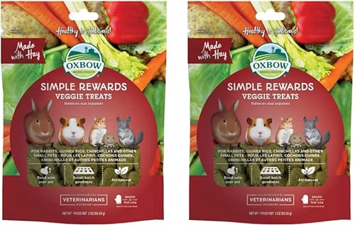Oxbow Salud Animal simple recompensas Timothy Treat para mascotas 14-ounce Paquete de 2