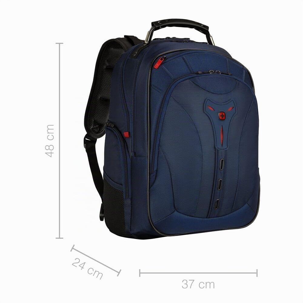 WENGER Pegasus Deluxe Sac à dos pour ordinateur portable, ordinateur portable 14-16", tablette jusqu'à 10", 25 l, femme homme, bureau université école voyages, bleu, 606492